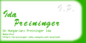 ida preininger business card